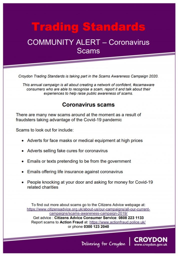 Trading Standards – Coronavirus Scams – MORA